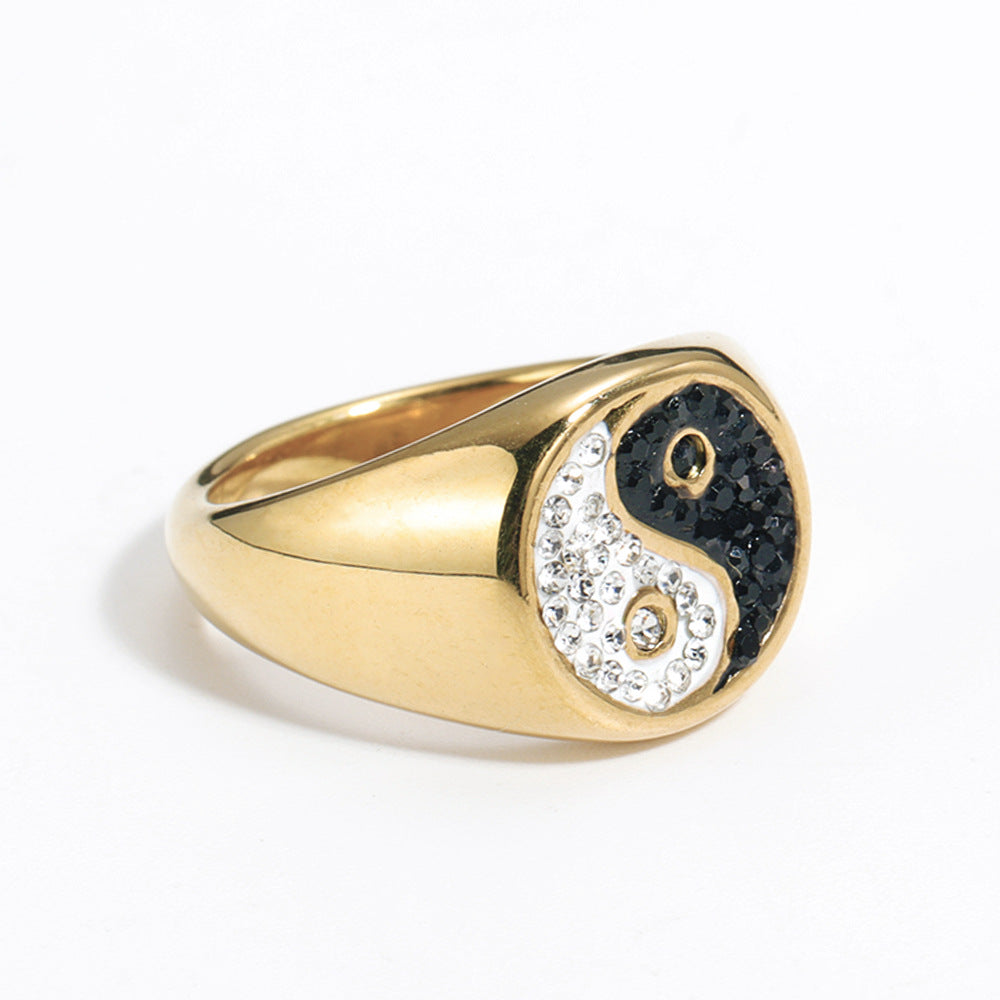 Balanced Energy Yin Yang Ring- Gold