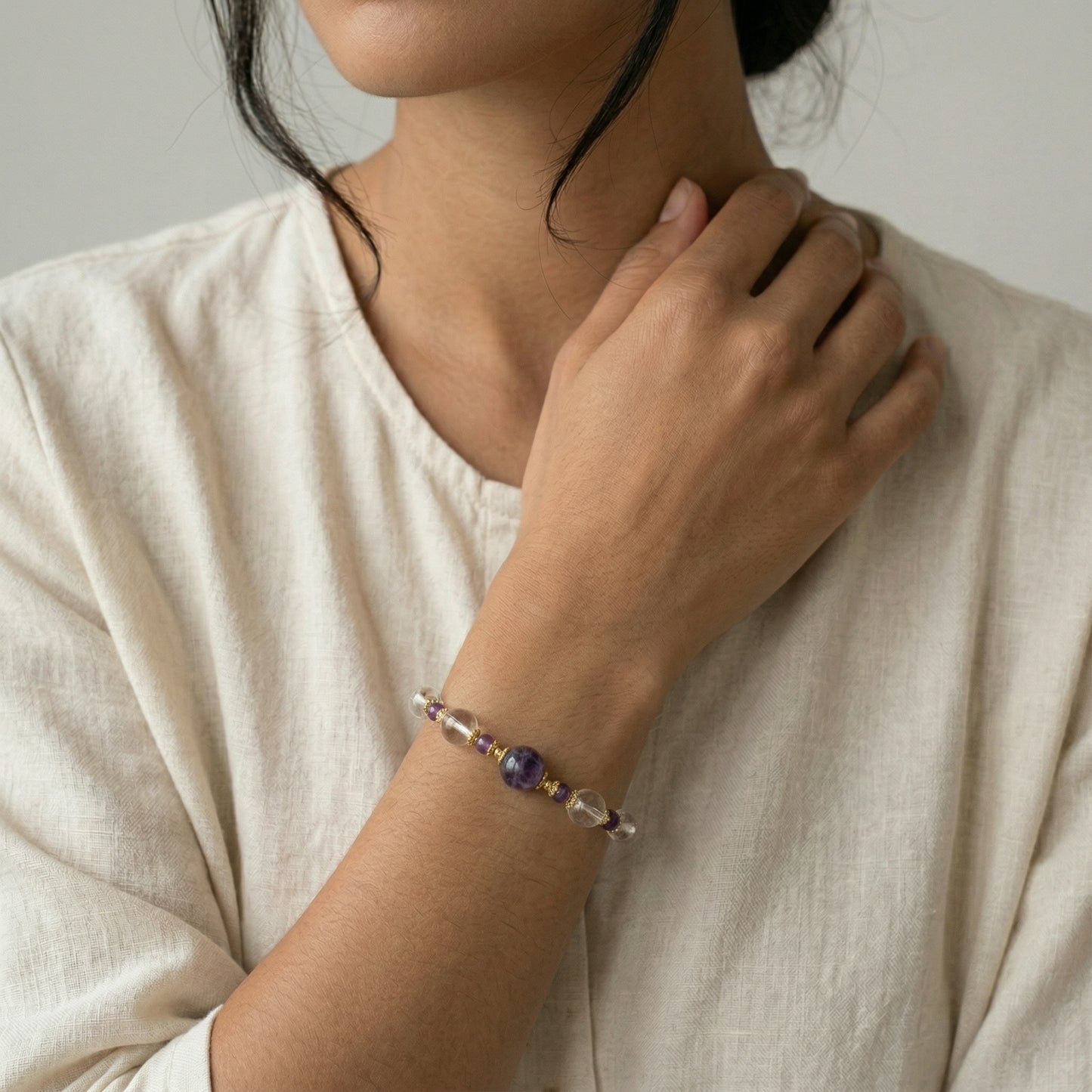 Emotional Healing Amethyst Quartz Bracelet