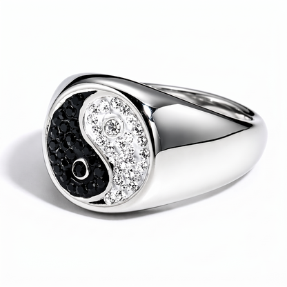 Balanced Energy Yin Yang Ring-Silver