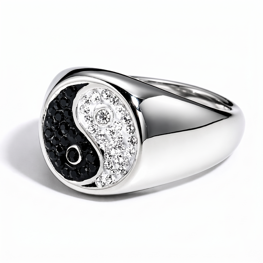 Balanced Energy Yin Yang Ring-Silver