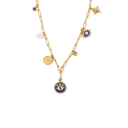 Calm Protection Evil Eye Necklace-Blue