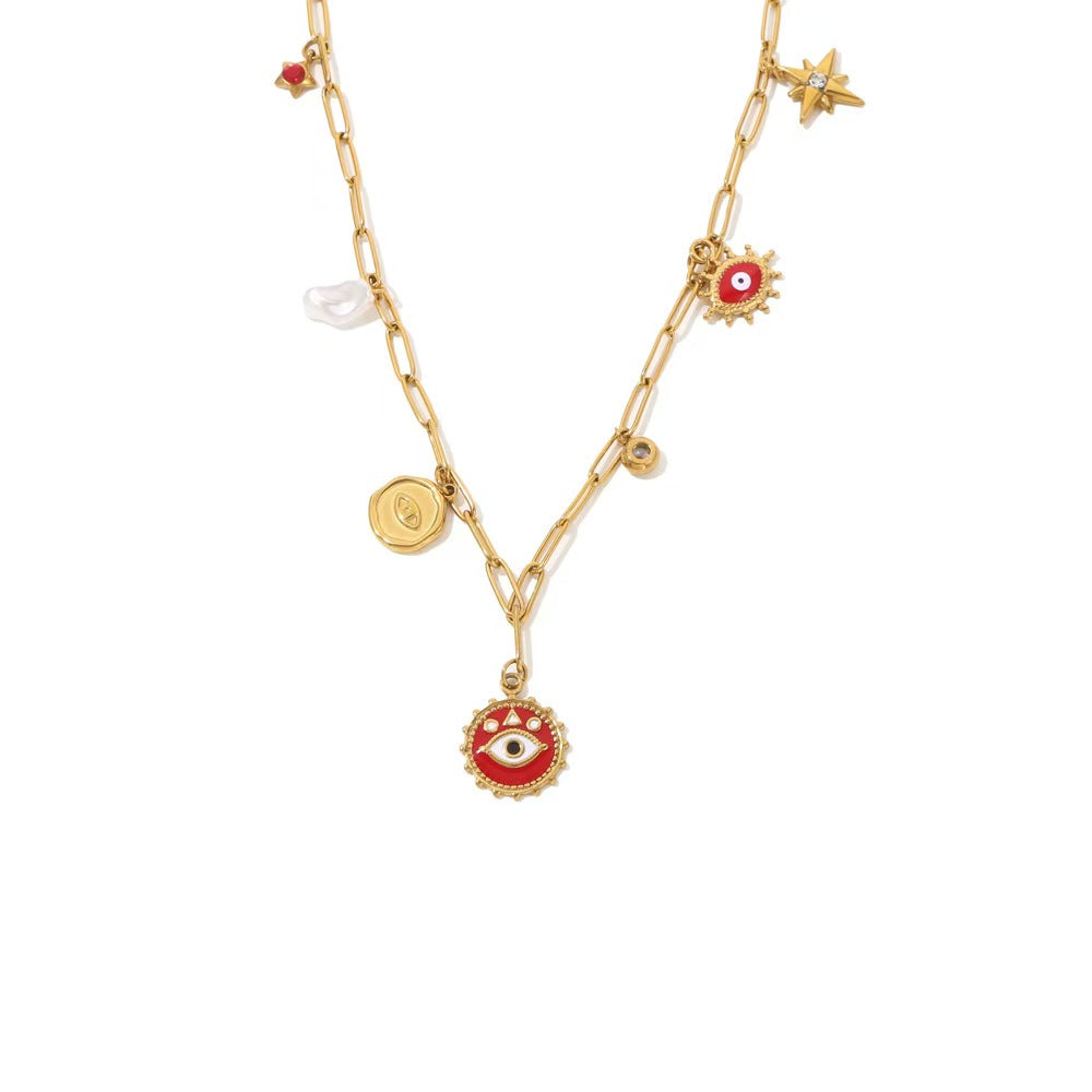 Confidence Protection Evil Eye Necklace-Red