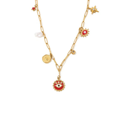 Confidence Protection Evil Eye Necklace-Red