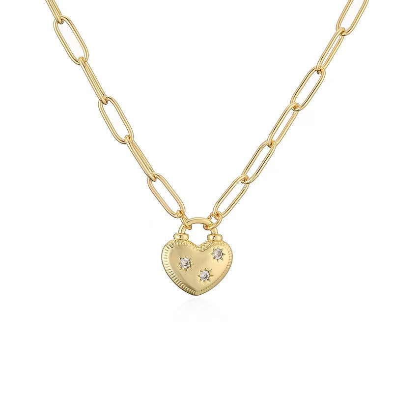 Stable Love Heart Lock Necklace