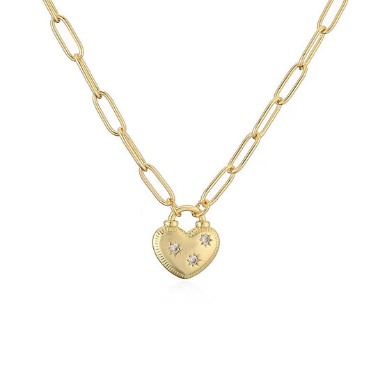 Stable Love Heart Lock Necklace
