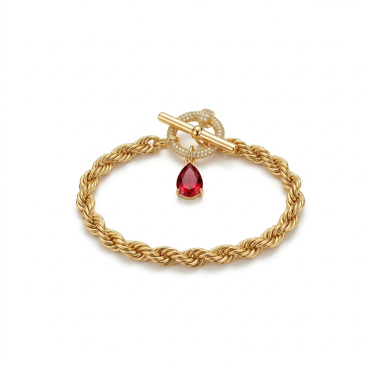 Magnetic Charm Ruby Snake Jewelry Set