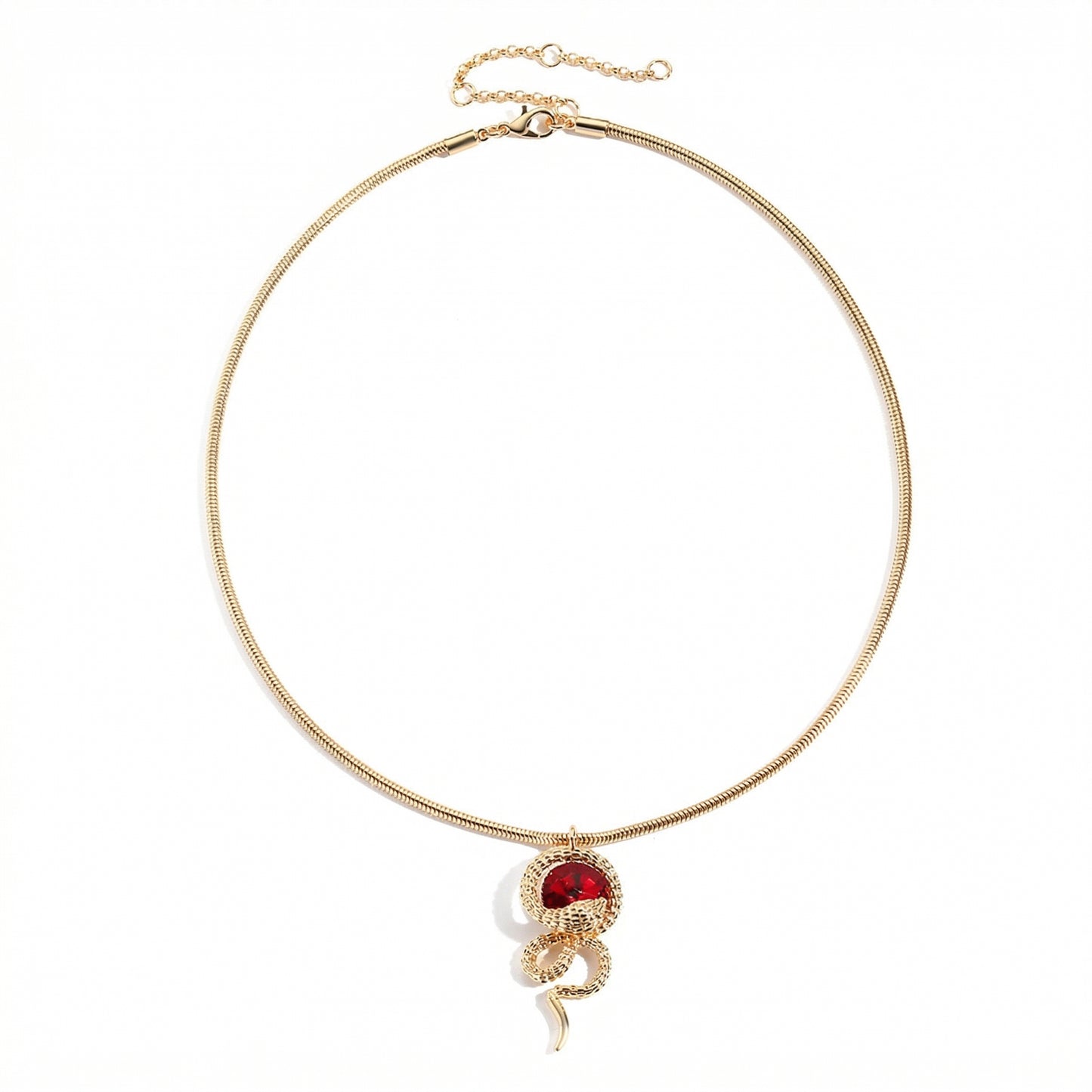 Magnetic Charm Ruby Snake Jewelry Set