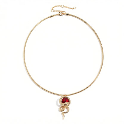 Magnetic Charm Ruby Snake Jewelry Set