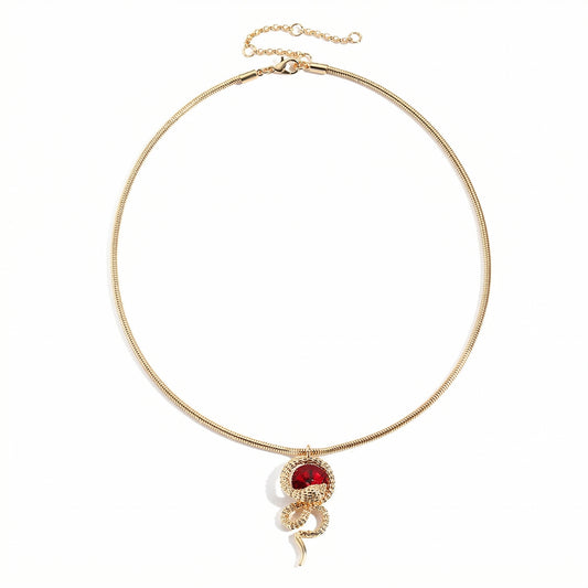 Magnetic Charm Ruby Snake Jewelry Set